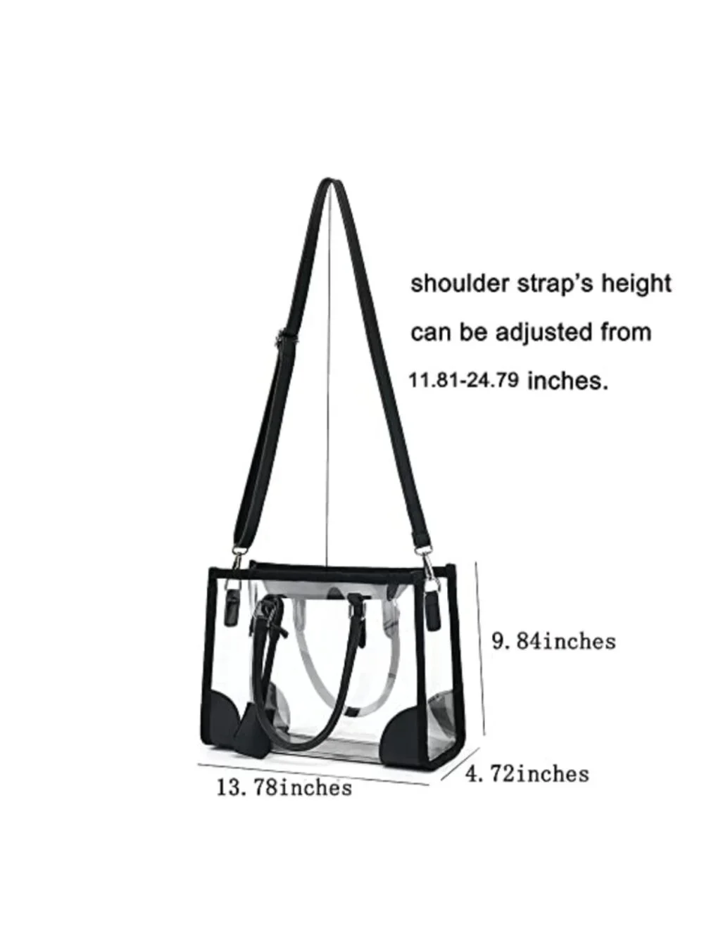 Clear Tote Bag Stadium Approved Transparent Crossbody Handbag Nylon